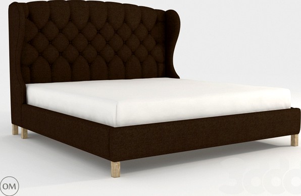 Meridian wing king size bed 5005K Brown