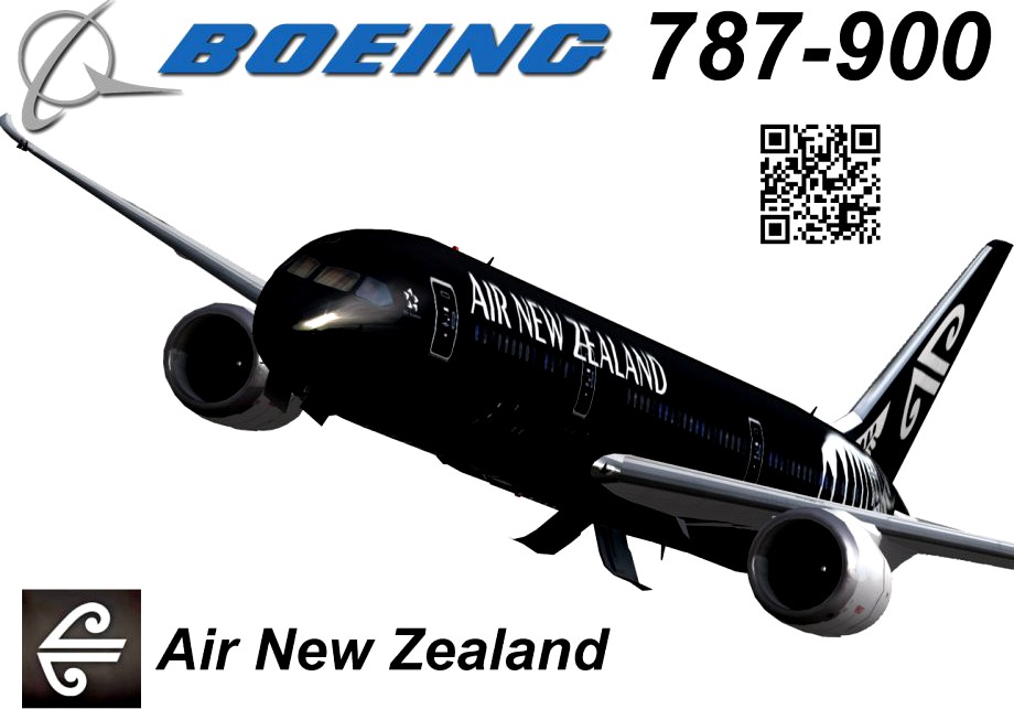 Boeing 787-9 Air New Zealand black3d model