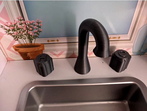 Play kitchen faucet and knobs by saljs