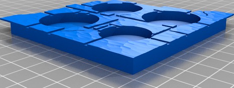 12 Man Bloodbowl team base - Large Worn Slabs by WarMachineWorkshop