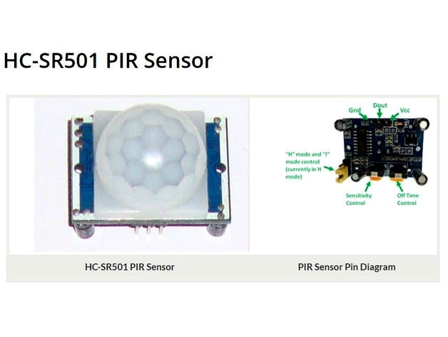 HC-SR501 PIR Sensor Case with mounting holes by Jungleboy77