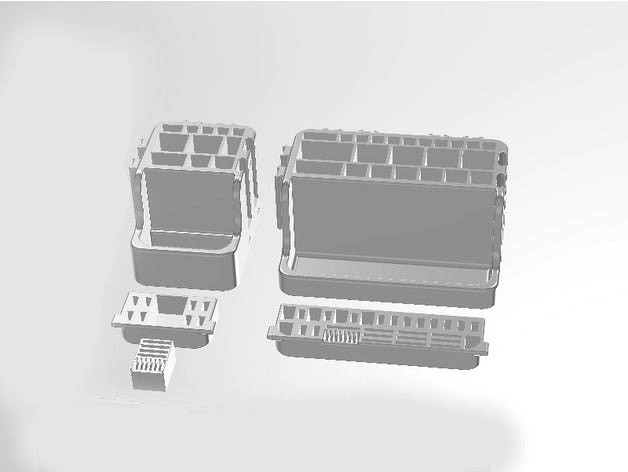 tool- and penholder - deskorganizer - modular - boxes - easy to print version by AzurOne
