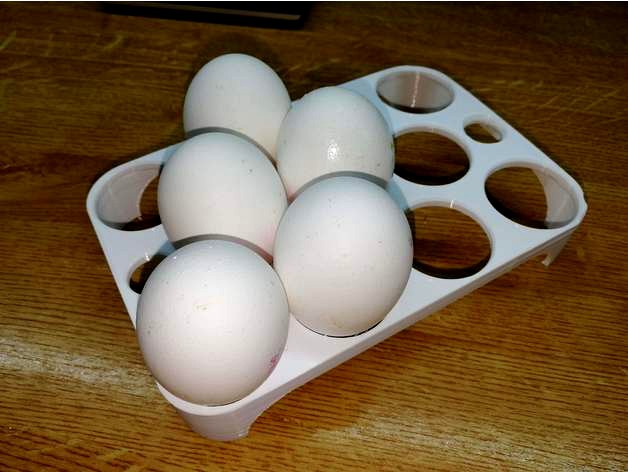 refrigerator egg holder (customizable OpenSCAD parametric design) by jdobry