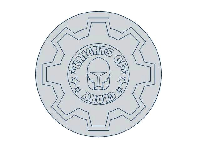 Knights of Glory - Simple Gears Poker Chip by bluegeargames