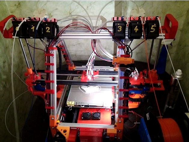 MadMax printer concept (mendelMax 1.5 six material upgrade) by Petr_Novacek