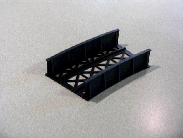 HO Scale 24" Radius Curved Bridge Section by kabrumble