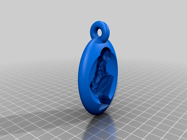 Darwin is Watching Pendant (Hollow Face Illusion) by DocCopemys