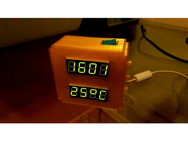 2x display TM1637 + DHT11 simple case by vortex_pr