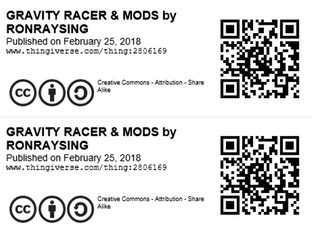 GRAVITY RACER & MODS by RONRAYSING