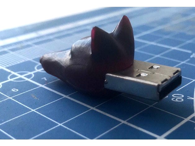 Fox's head for USB flash drive by Modellbauer18