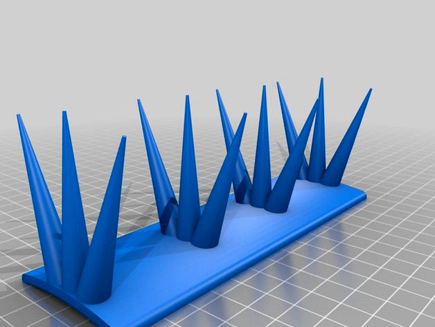 Bird Spikes for a Curved Ridge Tile by BoothyBoothy