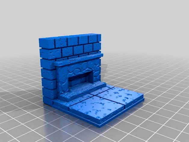 OpenForge 2.0 Cut Stone Wall With Fireplace by DROP_DB