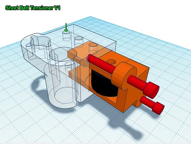 2020 X-Axis Shortener Kit (short belt tensioner + short motor mount) by rAthus