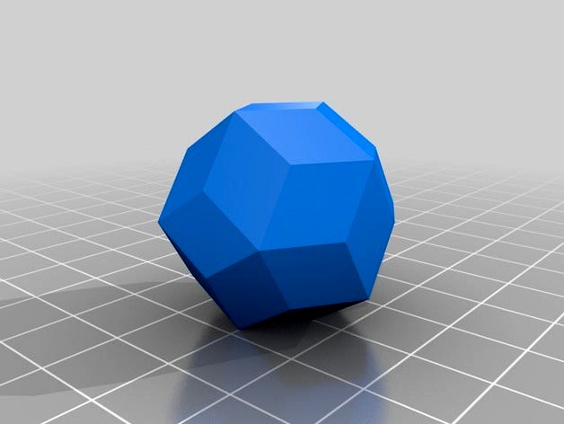 Rhombic triacontahedron by simonetics 3d model