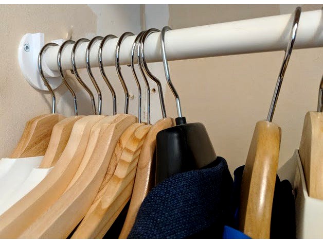 Wardrobe closet rod bracket / bar holder by ketil