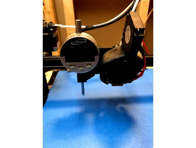 CR-10 Dial Indicator Holder (for 3/8" shank, not 8mm) by danmartin6031