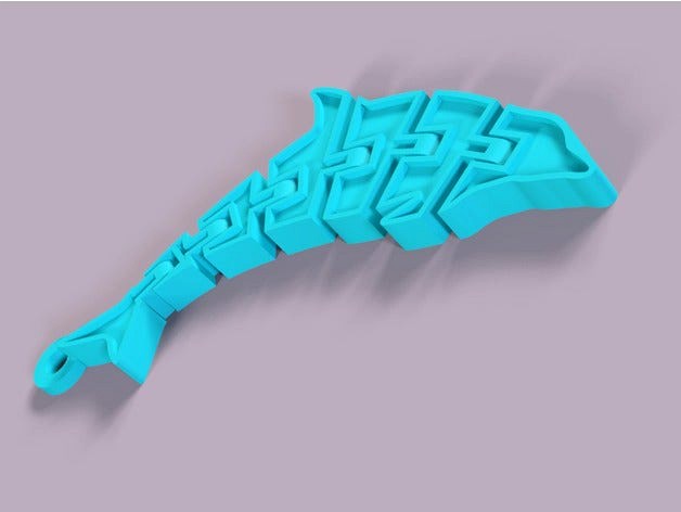 Articulated Hinged Dolphin Keychain - Fusion 360 tutorial by paul0