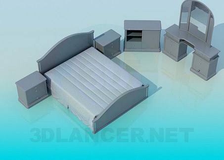 3D Model The furniture in the bedroom
