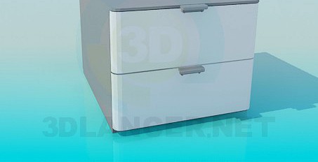 3D Model Square floor with 2 drawers