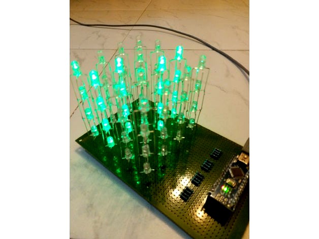 4x4x4 RGB LED Cube Fixture by siukuen