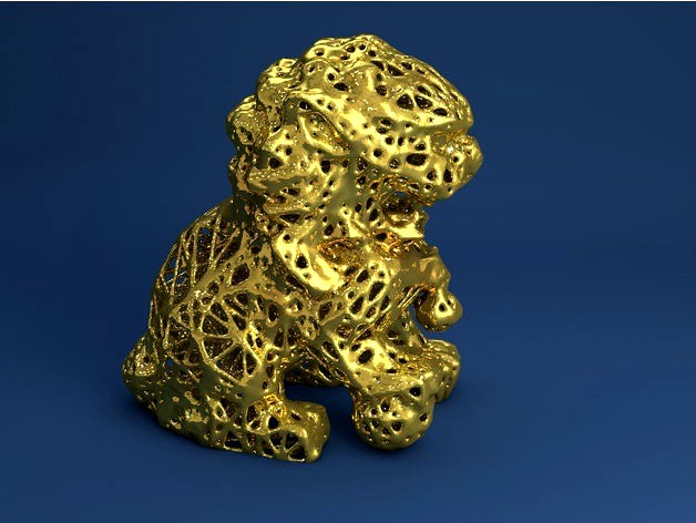 Chinese guardian lion Voronoi Style by spooner2011