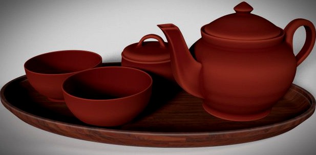 Clay Tea Set 3D Model
