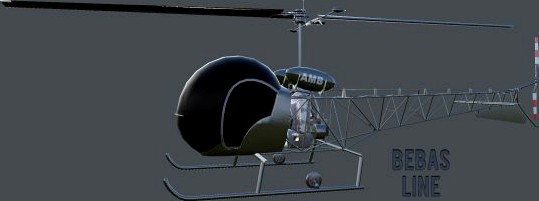 Lowpoly Bell H-13 Sioux 3D Model