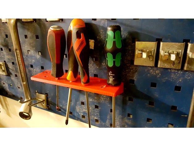 Screwdriver shelf for pegboard by erognlid