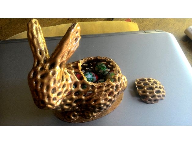 Bunny with base and lid, just to insert small eggs by T_Design
