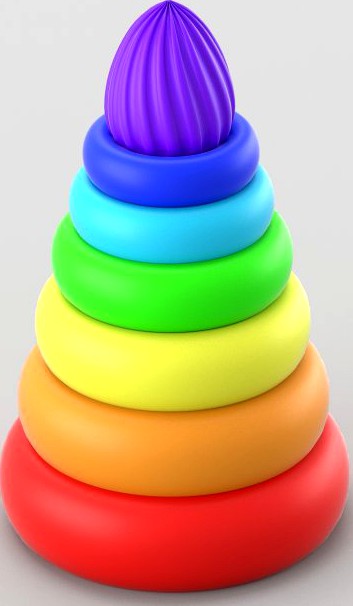 Pyramide toy for children in vivid colors 3D Model