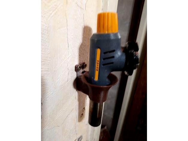 Pegboard compatible holder for gas torch by NickelMan