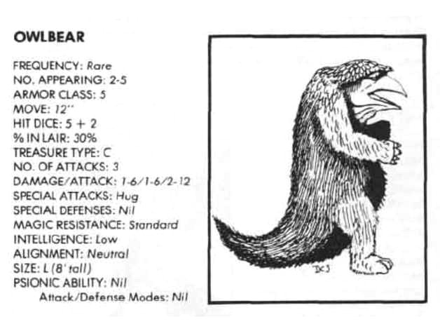 Ist Edition Owlbear by StormCrow13