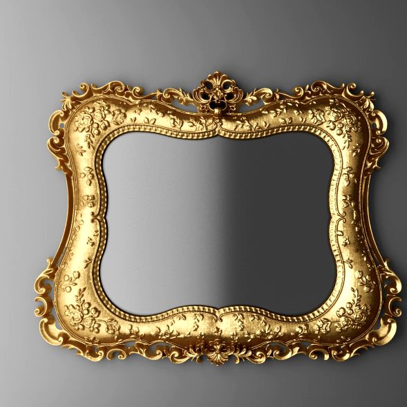 Baroque frame mirror 3D Model