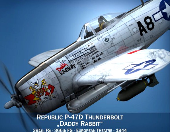 Republic P47 Thunderbolt - Daddy Rabbit 3D Model