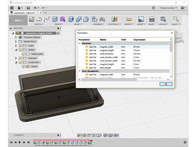 Parametric magnet shell/holder by vindolin