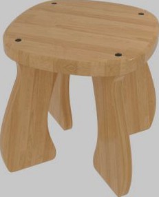 Wooden Stool 3D Model