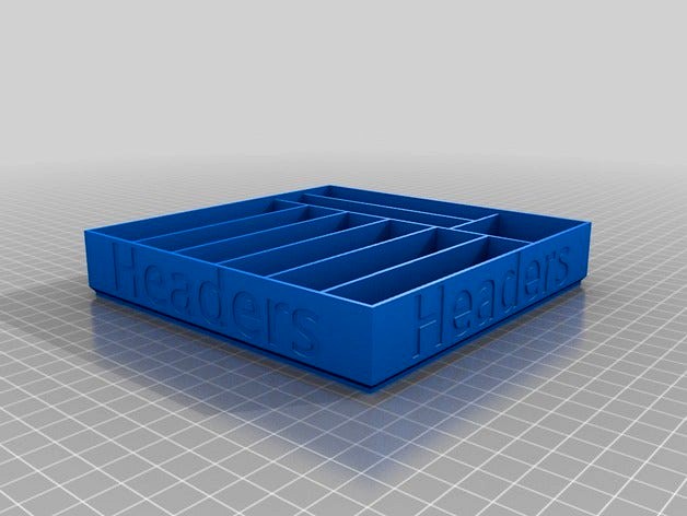 Header tray and bins - Remix of stackable trays by techneut92