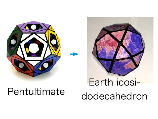 Earth Icosidodecahedron puzzle by kskmaru