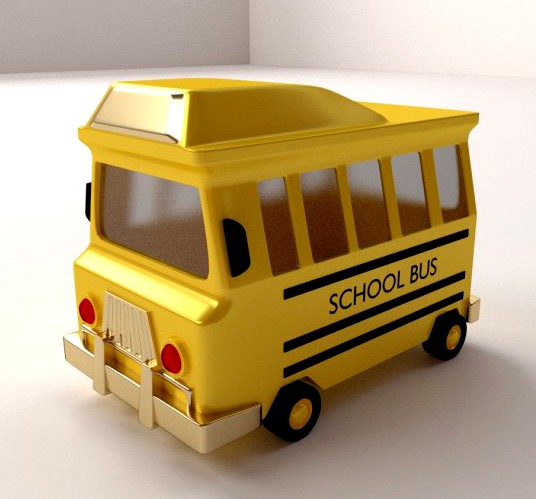 Cartoon School Bus 3D Model