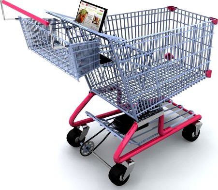 Digital Shopping Cart 3D Model