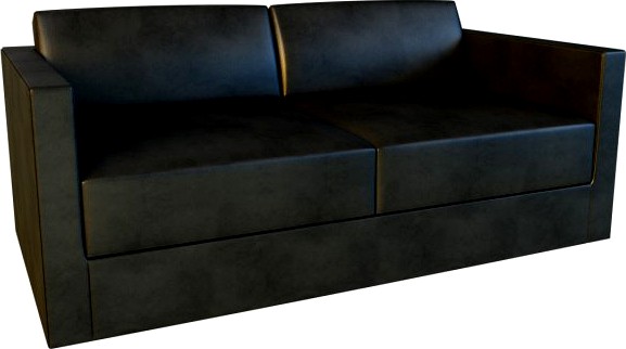 Sofa leather black modern 3D Model