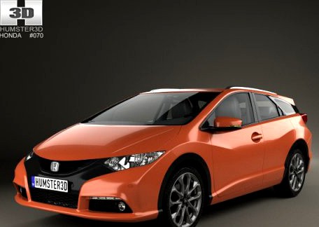 Honda Civic tourer 2014 3D Model