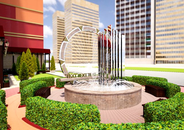 Fountain with water and other stuff 3D Model