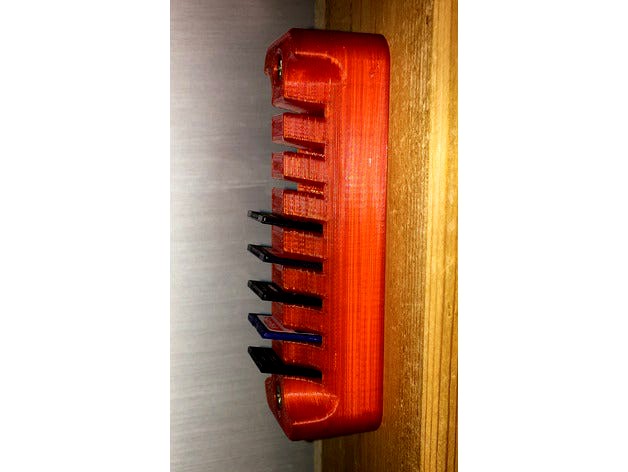 8-way Vertical Surface Mounted SDCard Holder by Sue3DDesigns