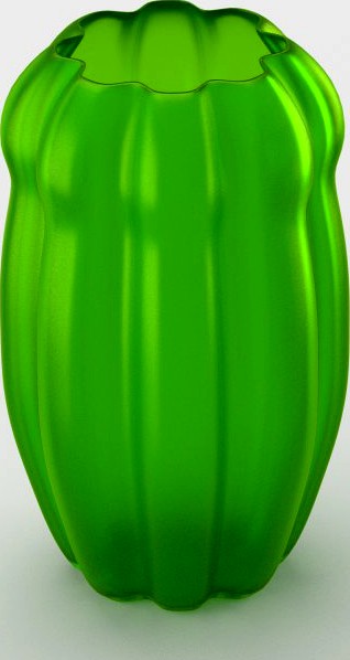 Decorative matte glass vase in green tones 3D Model