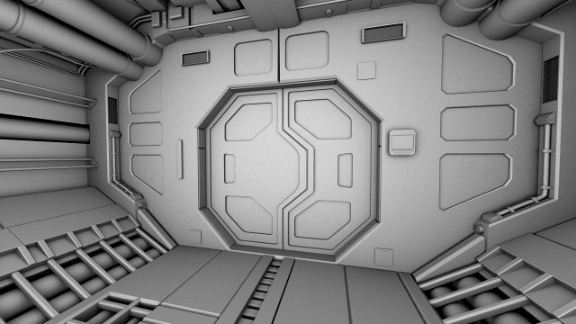 Spaceship corridor 3D Model