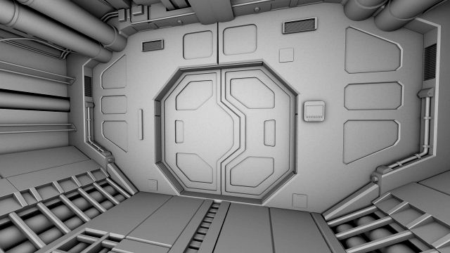 Spaceship corridor 3D Model