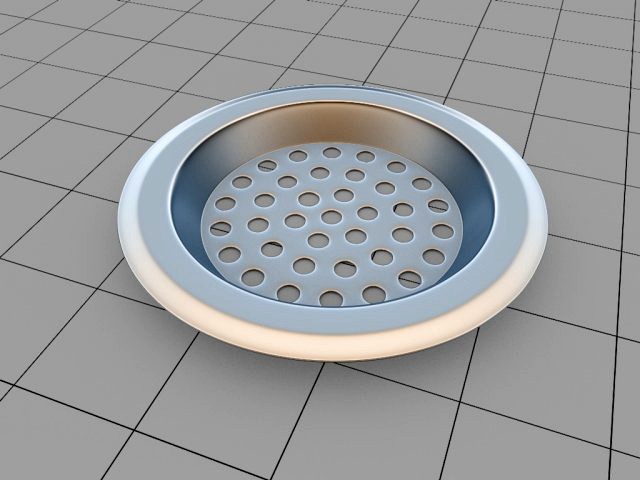 The grid on the drain hole 3D Model