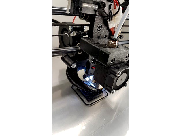 E3D V6 bowden mount for Wanhao Duplicator i3 with cooler and LED lights by Tachion