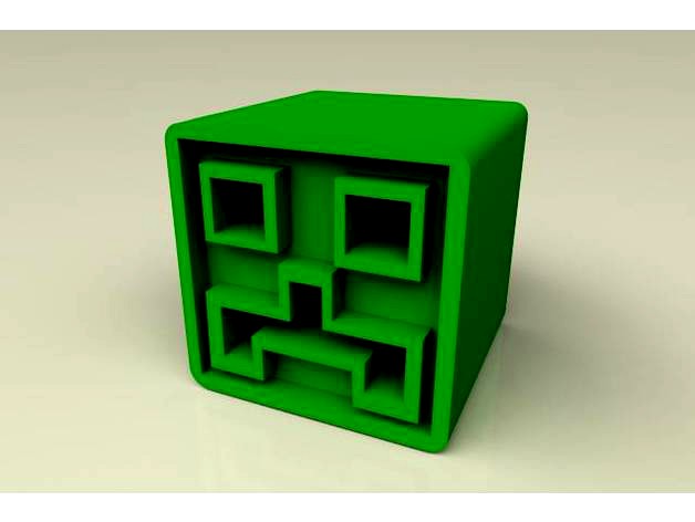 Geometry Dash inspired minecraft ish 20mm calibration cube  by Pixelvalve